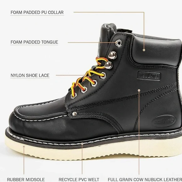 Stylish Black Men's Boots with Orange Laces - Picture 2 of 7